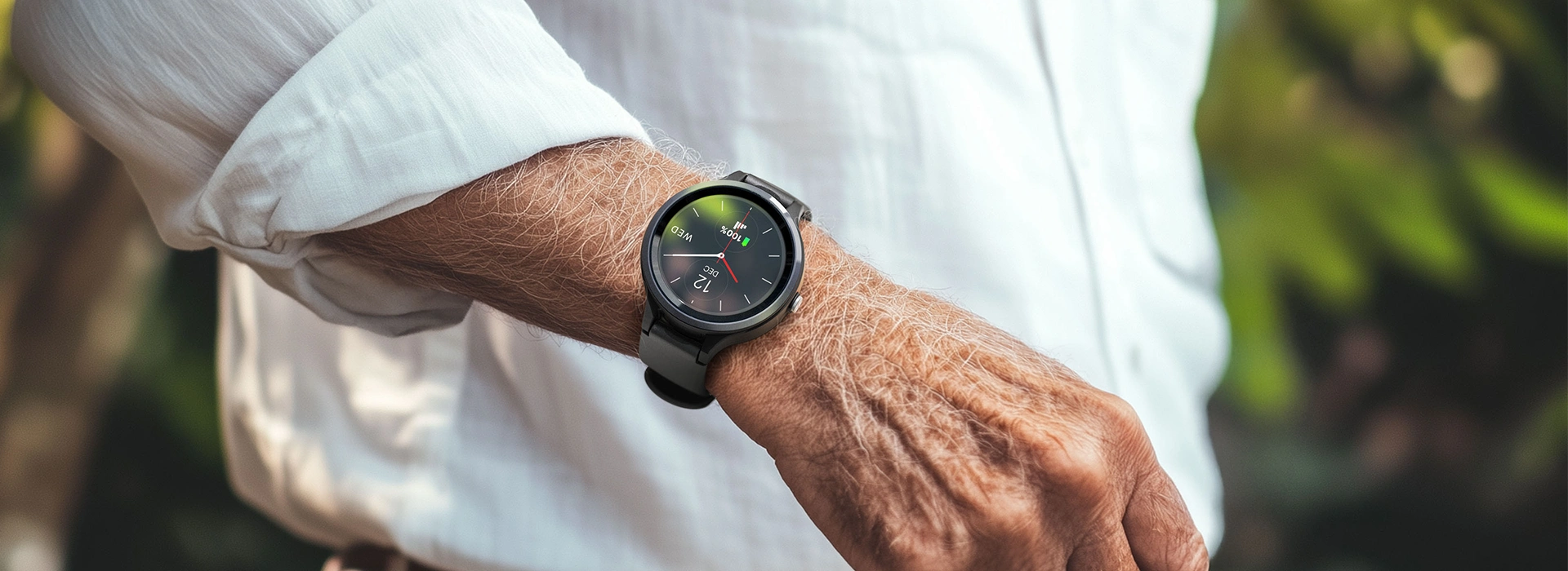 Crystal Clear Display - Livelife Watch being worn outdoors