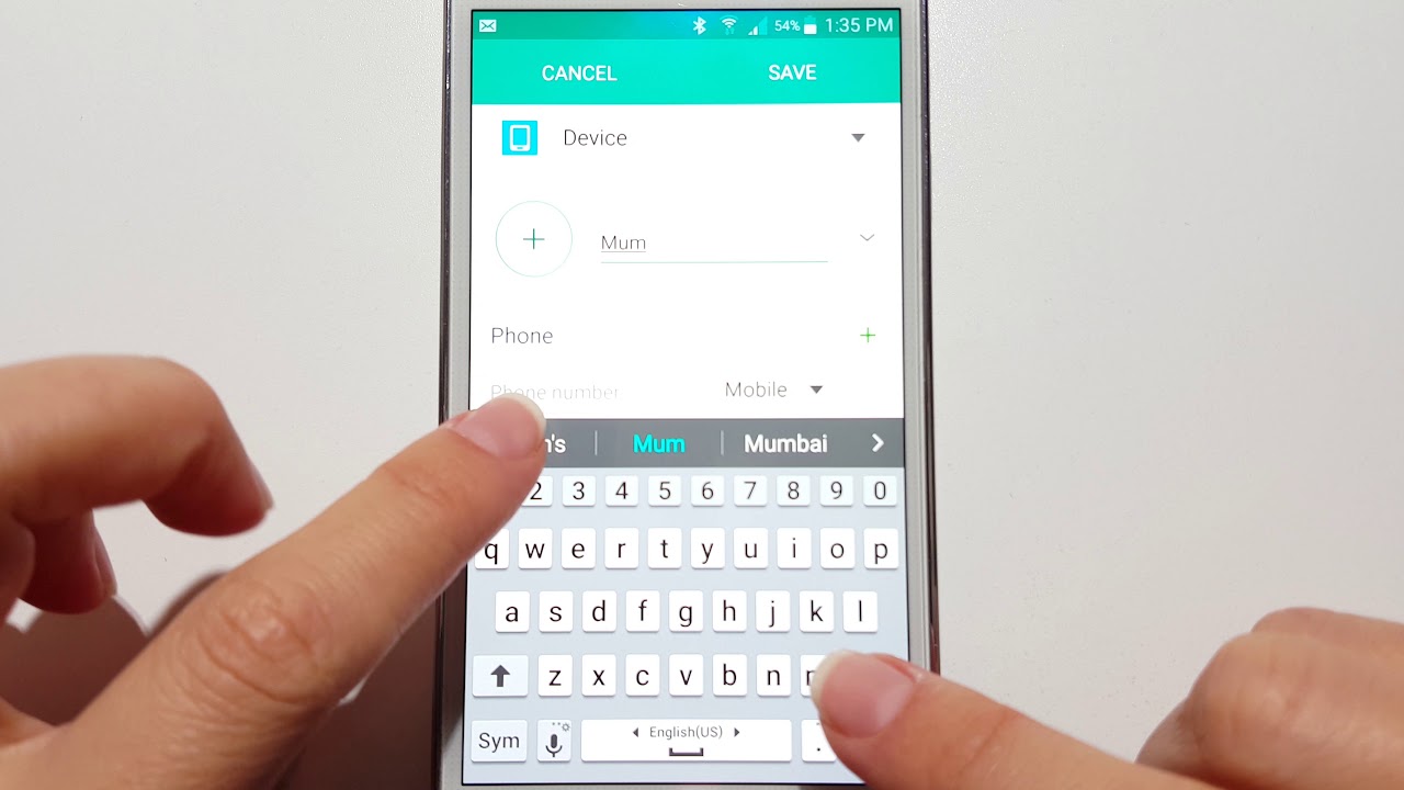 How to add the mobile alarm number to a contact list