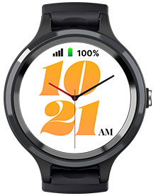 LiveLife Black watch with Citrus Glow face