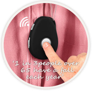 Just press button on personal medical alarm alert system to call friends or family
