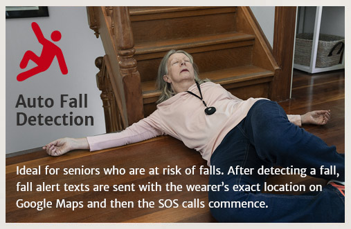 4G live life alarm fall detection pendant seniors