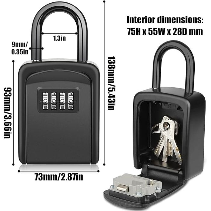 LiveLife Keysafe - dimensions of Keysafe