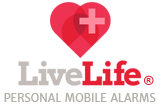 LiveLife Alarms Logo Stacked