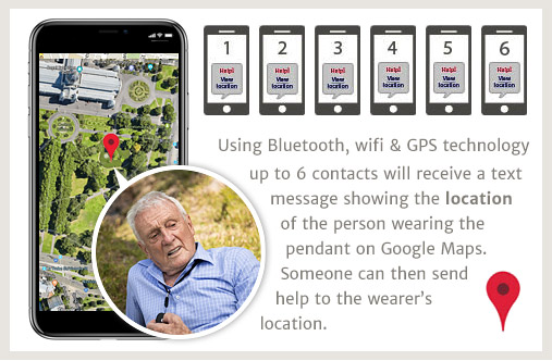 Live Life personal medical alarm sending GPS location and help message to family and friends during emergency