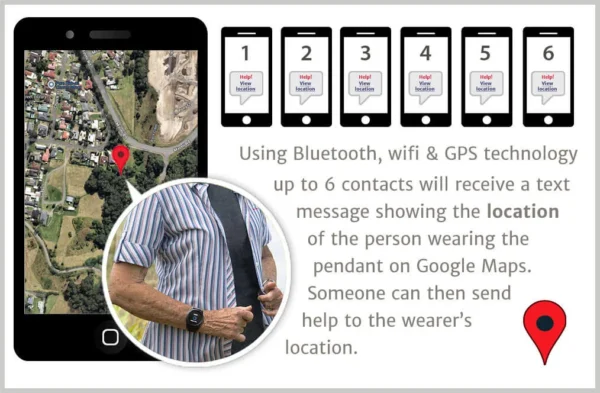Simply press the side button, and it sends your location while calling up to six people, including 000.