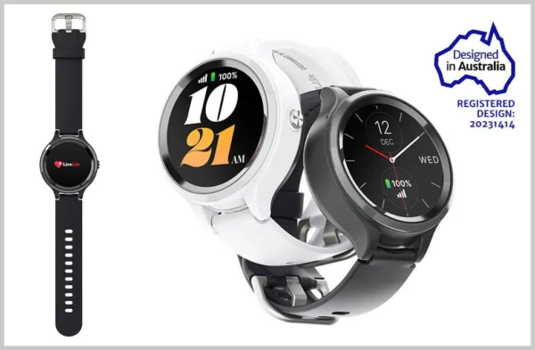Live Life Alarm smart watch with fall alert detection for elderly and seniors