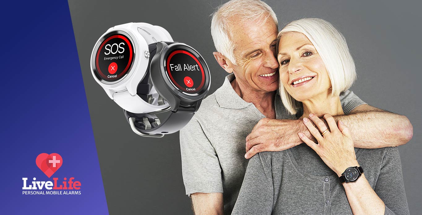 Australian senior lady wearing a medical fall alert watch with fall detection