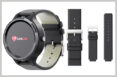 Black Live Life Alarm Watch With Black Leather Wristband