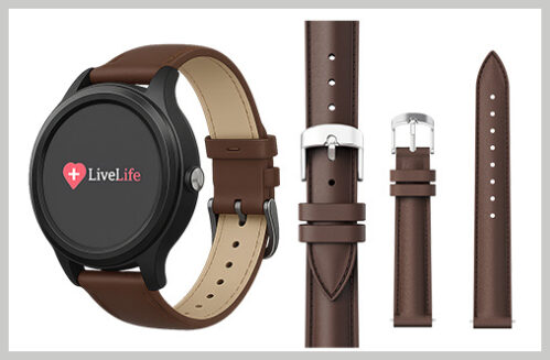 Black watch with Sliom Brown Leather Watchband