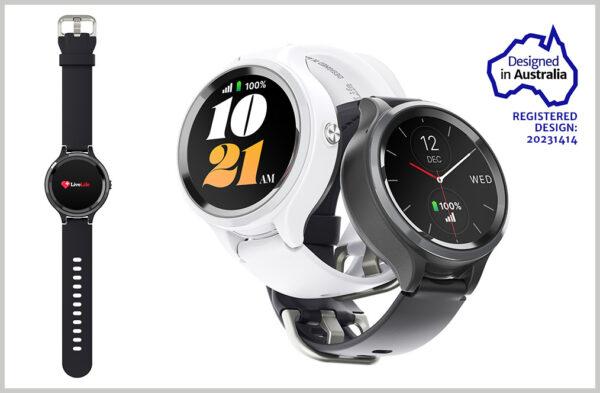 Live Life Alarm smart watch with fall alert detection for elderly and seniors