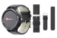 Black Live Life Alarm Watch With Black Leather Wristband