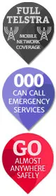 LiveLife watch alarm uses the full Telstra mobile network. Covers 99% of Australia’s population.