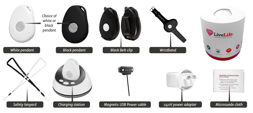 Full list of what is included with your LiveLife Mobile Alarm.
