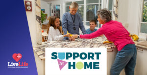 Support at home. Couple with grandkids.